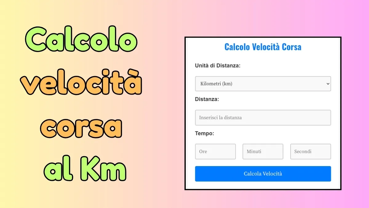 Calcolo velocità corsa al Km