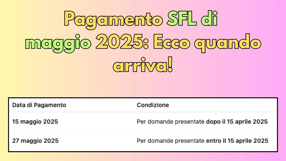 Pagamento SFL di maggio 2025